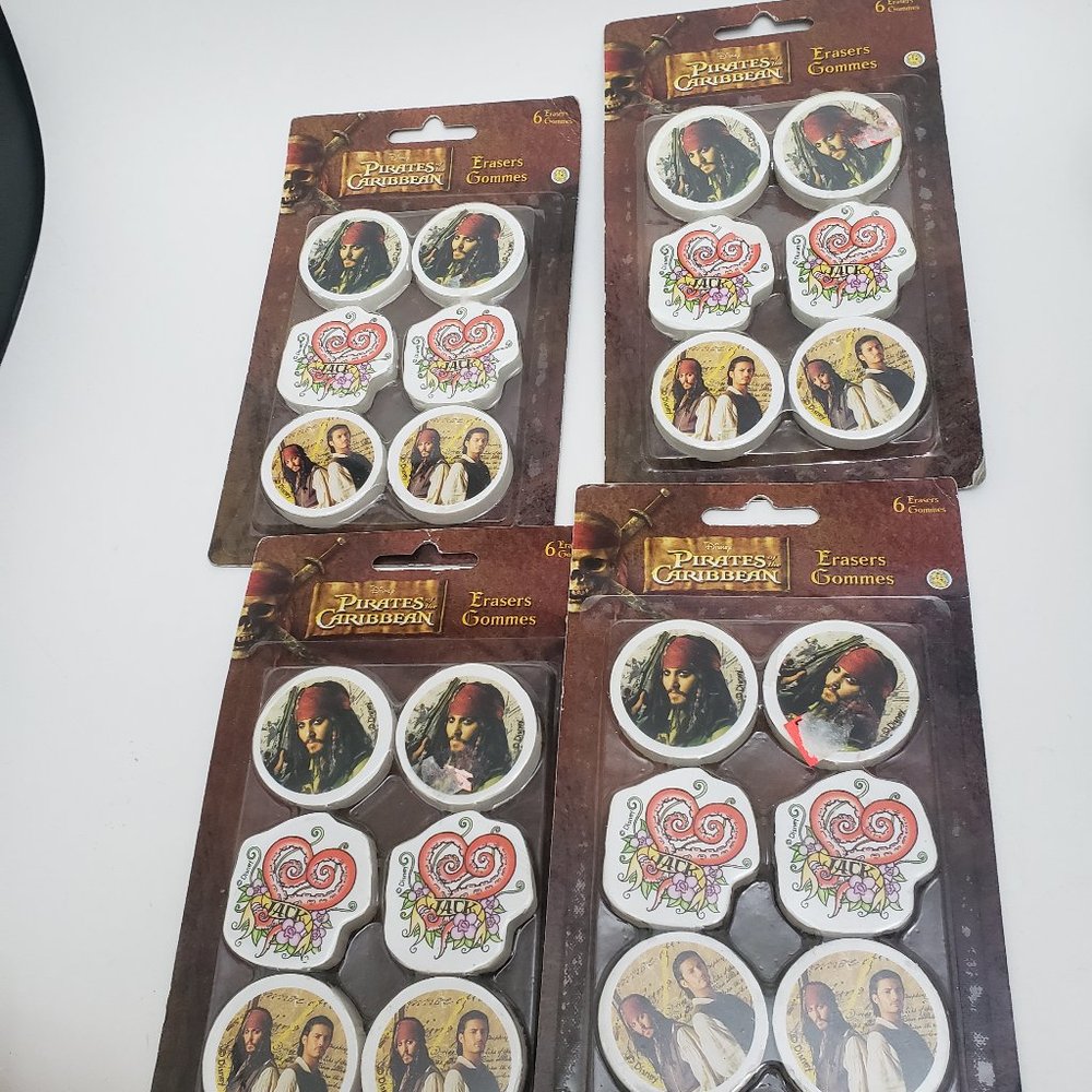Disney Pirates of the Caribbean erasers